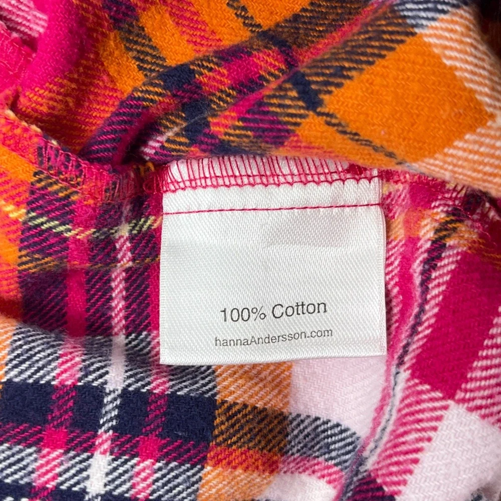 Hanna Andersson Girl's‎ Dress Size 110 Plaid Sleeveless Buttons Ruffle Hem